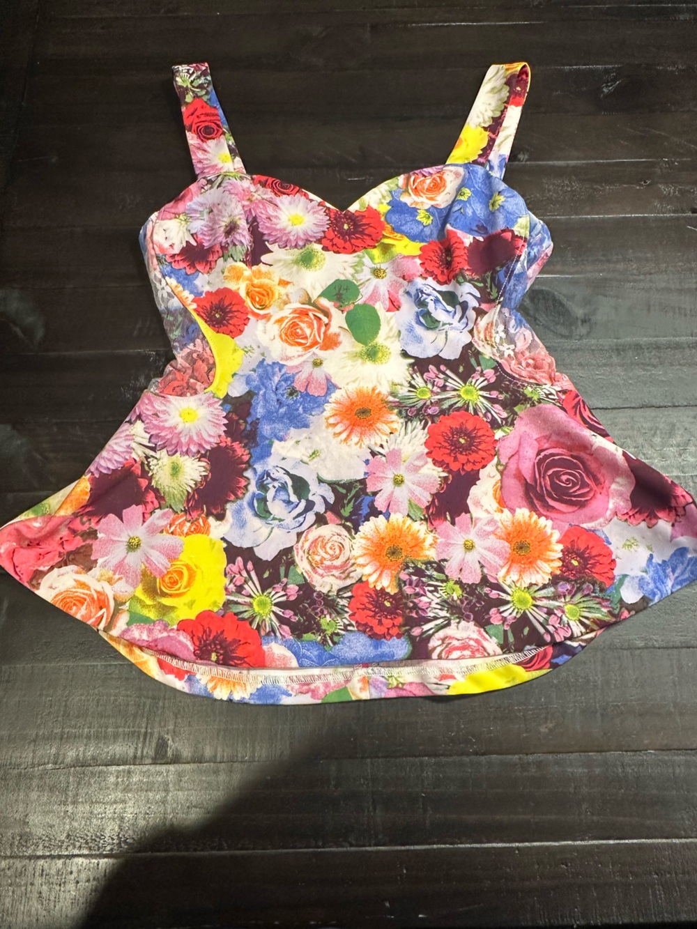 Guess Floral Print Peplum Top